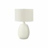 Monarch Specialties Lighting, 26 in.H, Table Lamp, Ivory / Cream Shade, Cream Resin, Contemporary I 9609